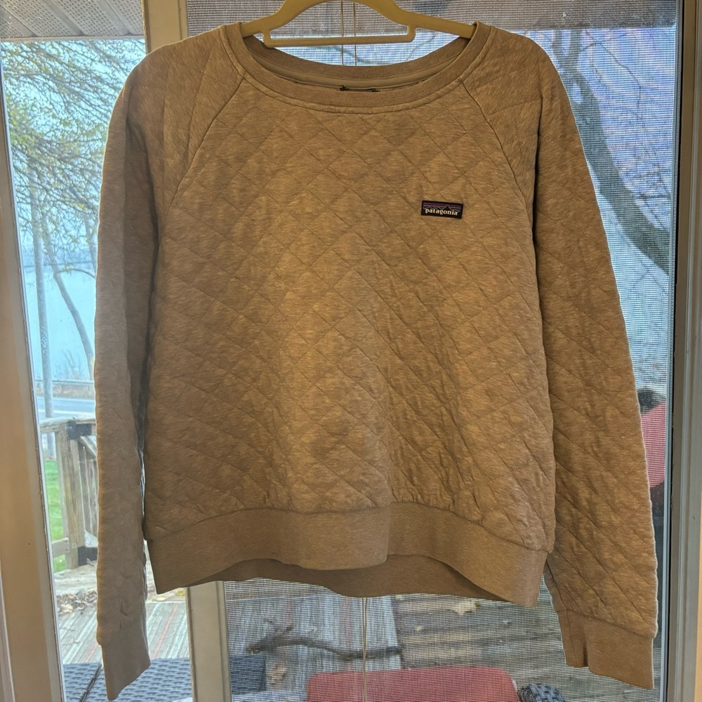 Women’s Patagonia Organic Cotton Quilt Crew Sweatshirt Grey Size Large